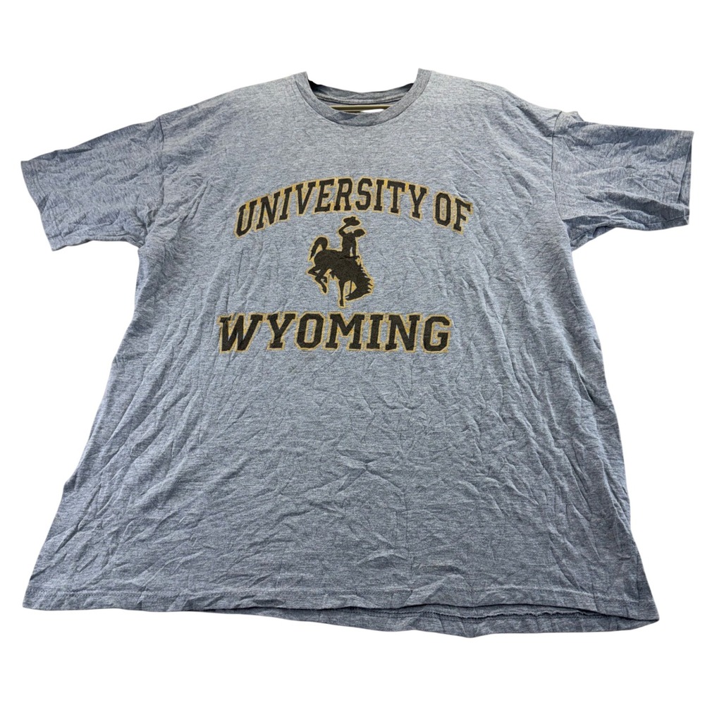 American Threads T-Shirt Mens XL Gray University of Wyoming Cowboys Graphic Tee